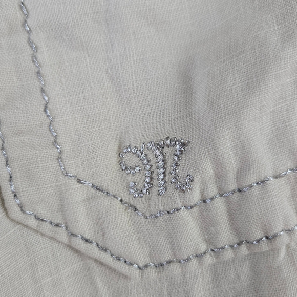 Miss Me Beige Linen Blend Wide Leg Cargo Boho Pants Size Large Y2K 2010s Style - Picture 4 of 14